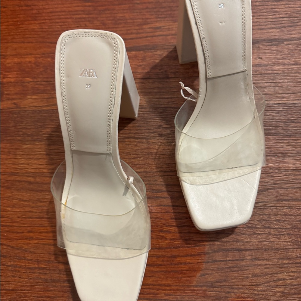 Zara Women's Cream Block Heels